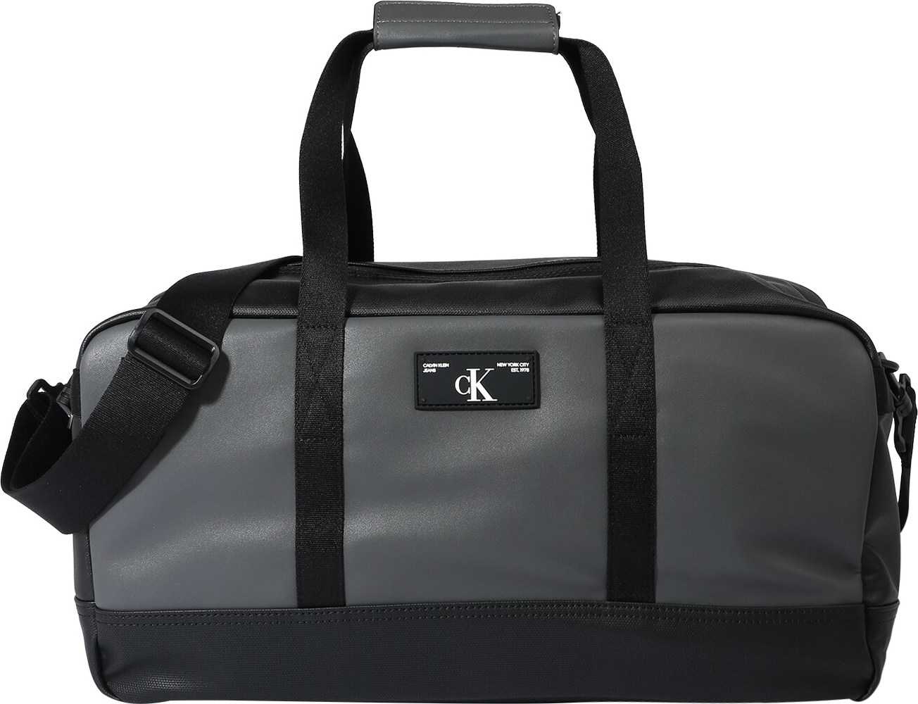 Calvin Klein Jeans Cestovní taška černá / šedá