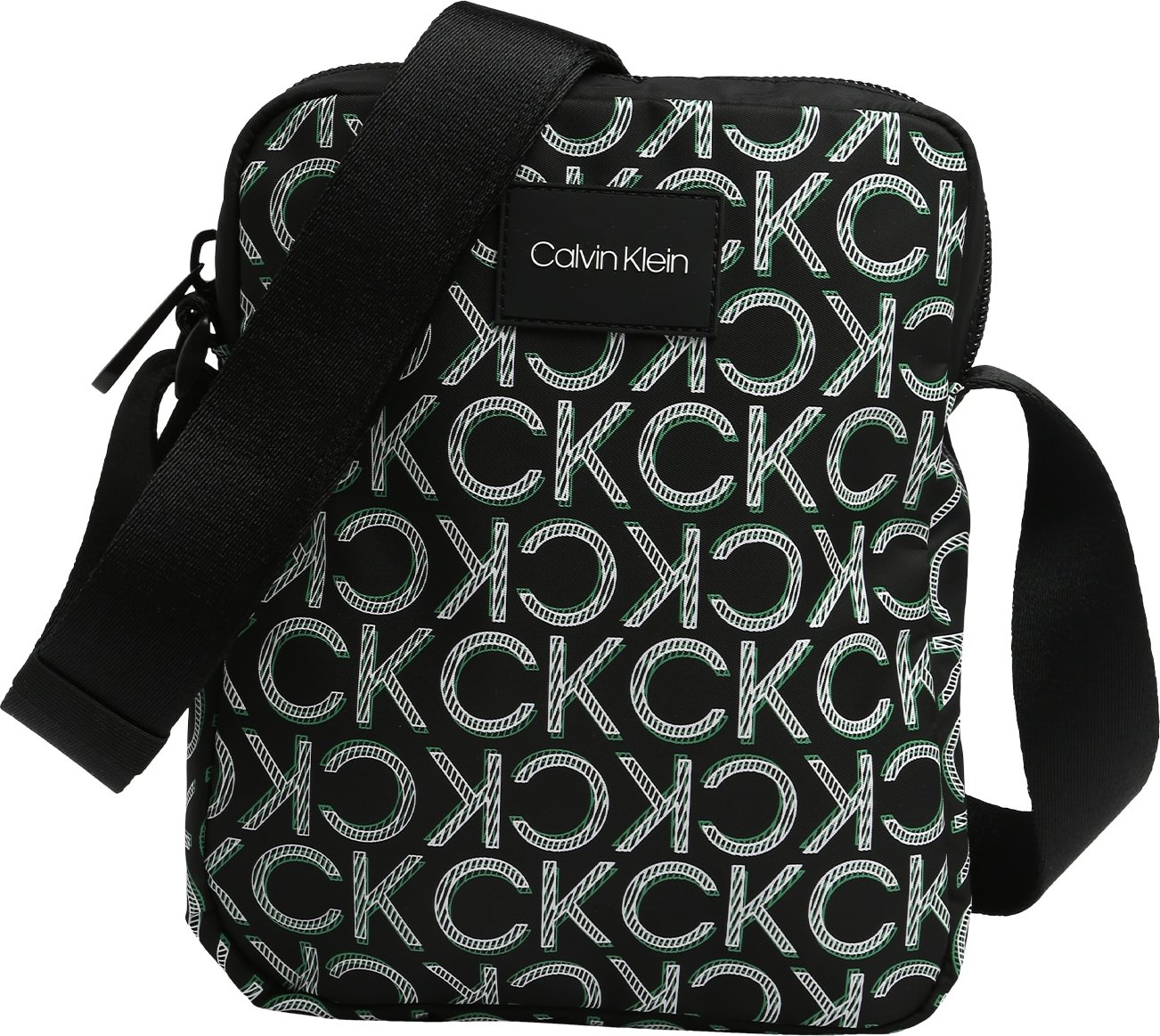 Calvin Klein Taška přes rameno bílá / tmavě zelená / černá