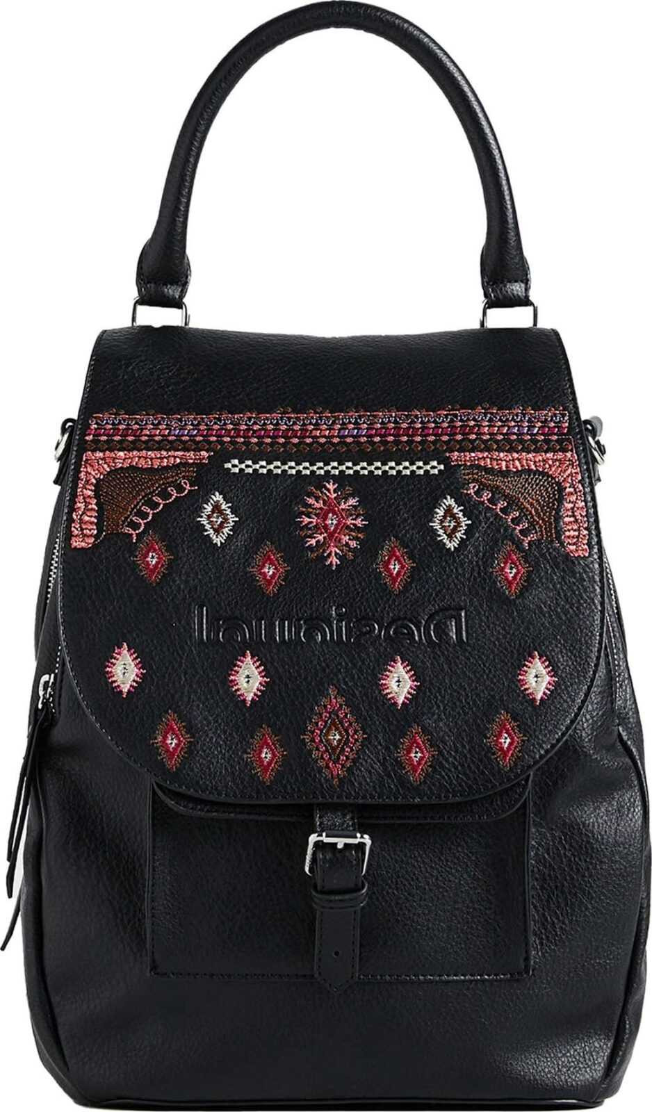 Desigual Rucksack černá / pink / bílá / lososová