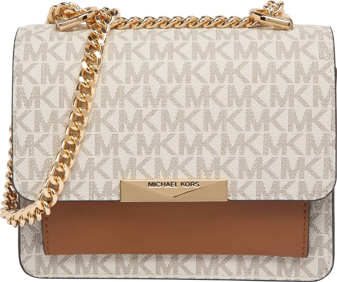 Michael Kors Taška přes rameno hnědá / krémová