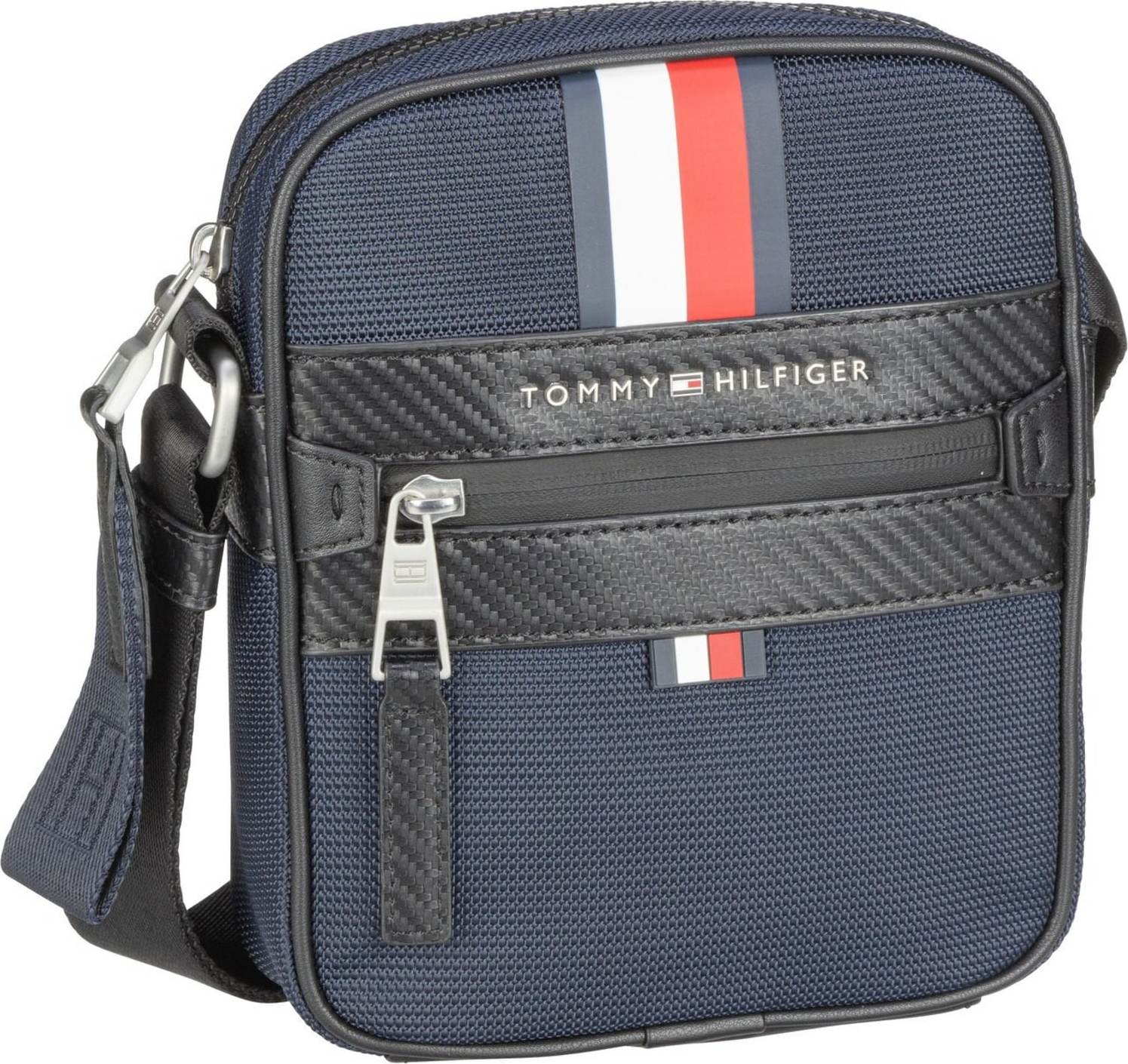 TOMMY HILFIGER Taška přes rameno červená / bílá / námořnická modř / černá / stříbrná