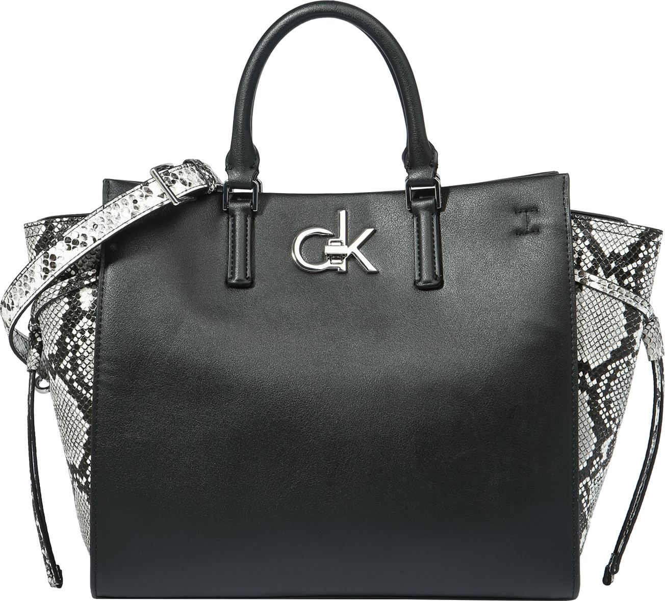 Calvin Klein Nákupní taška černá / bílá / šedá
