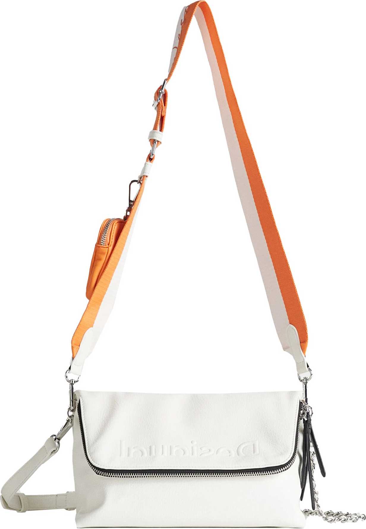 Desigual Umhängetasche offwhite / oranžová