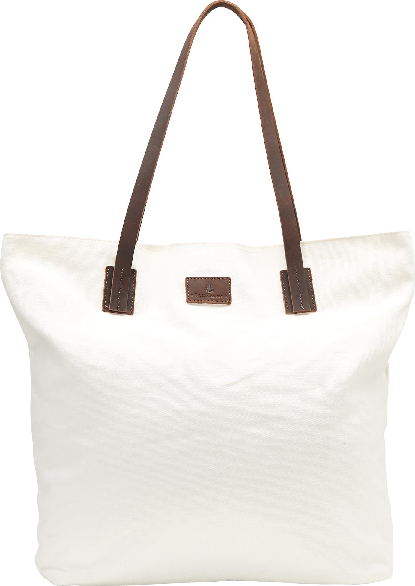DreiMaster Vintage Nákupní taška barva bílé vlny / tmavě hnědá