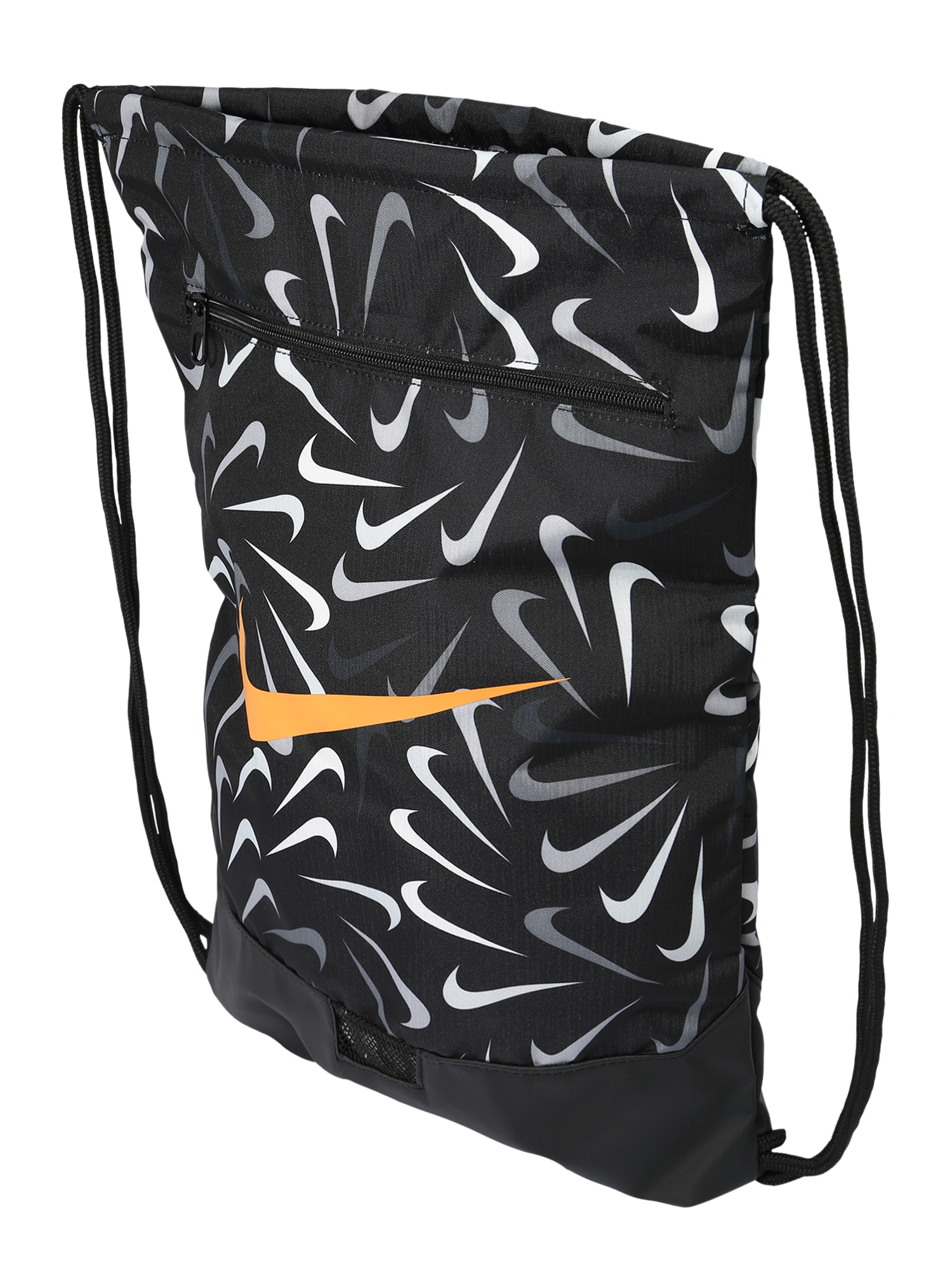 NIKE Sportovní taška 'Brasilia' černá / bílá / oranžová