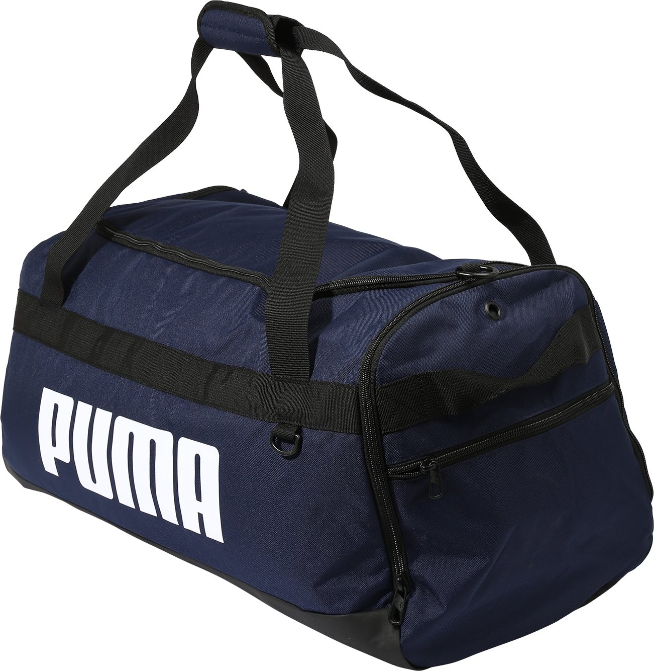 PUMA Sportovní taška černá / bílá / námořnická modř