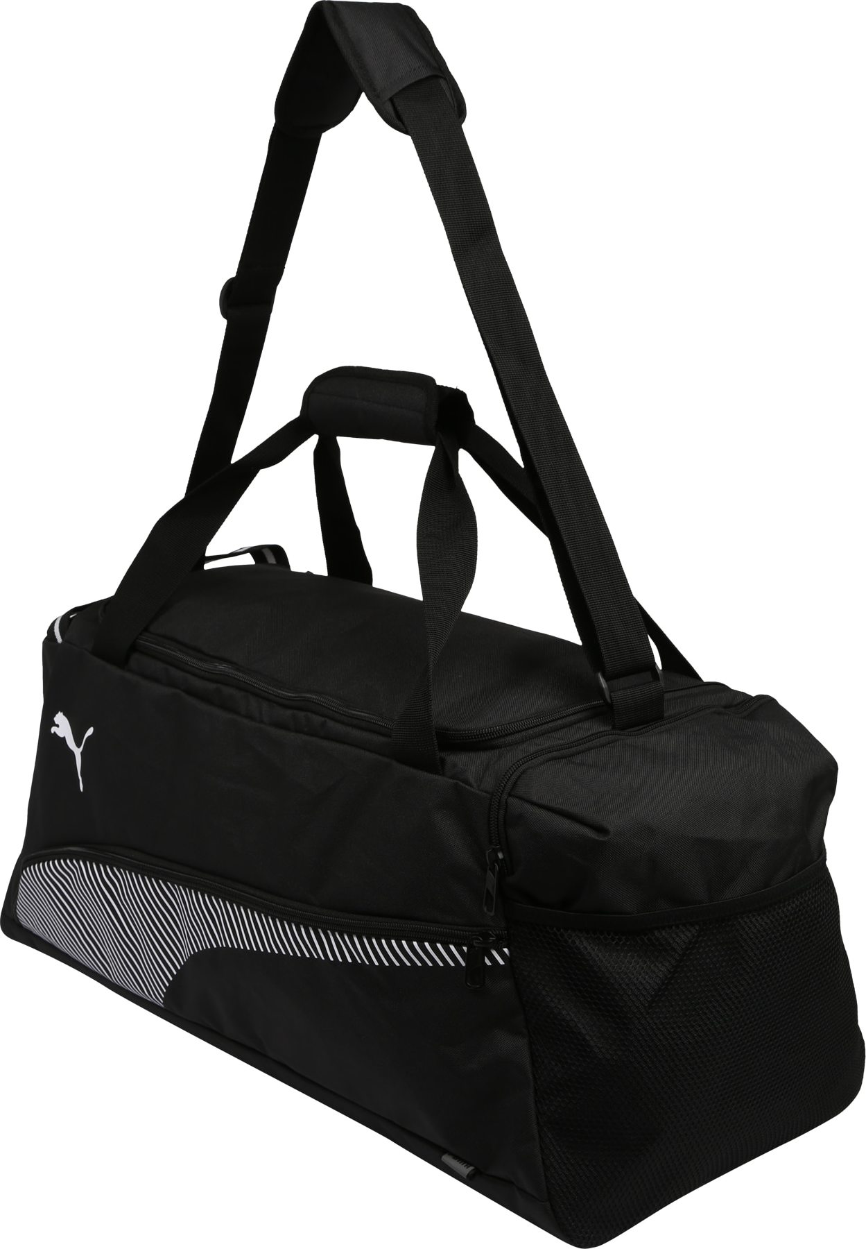 PUMA Sportovní taška 'Fundamentals' černá / bílá