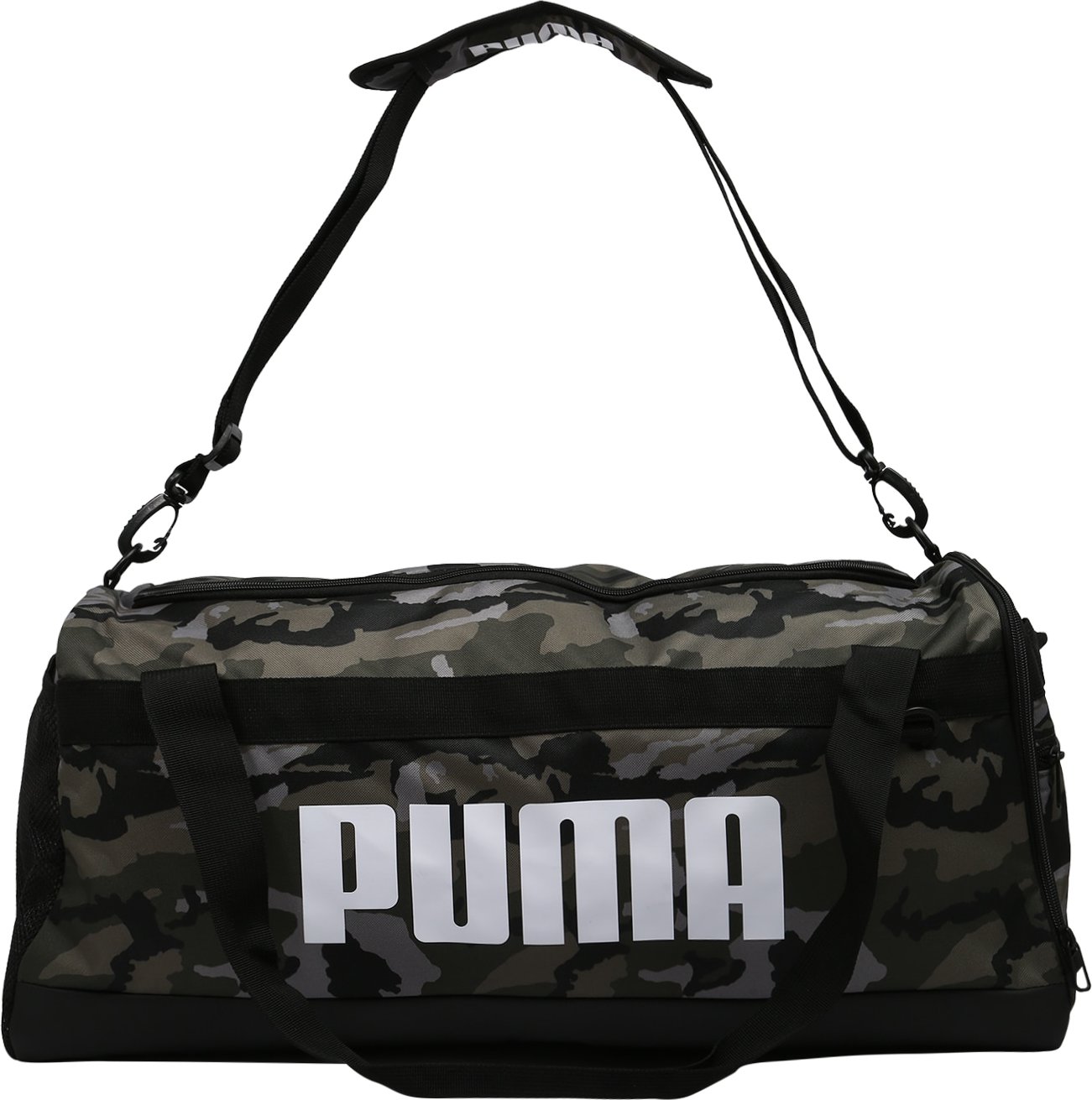 PUMA Sportovní taška khaki / černá / světle hnědá