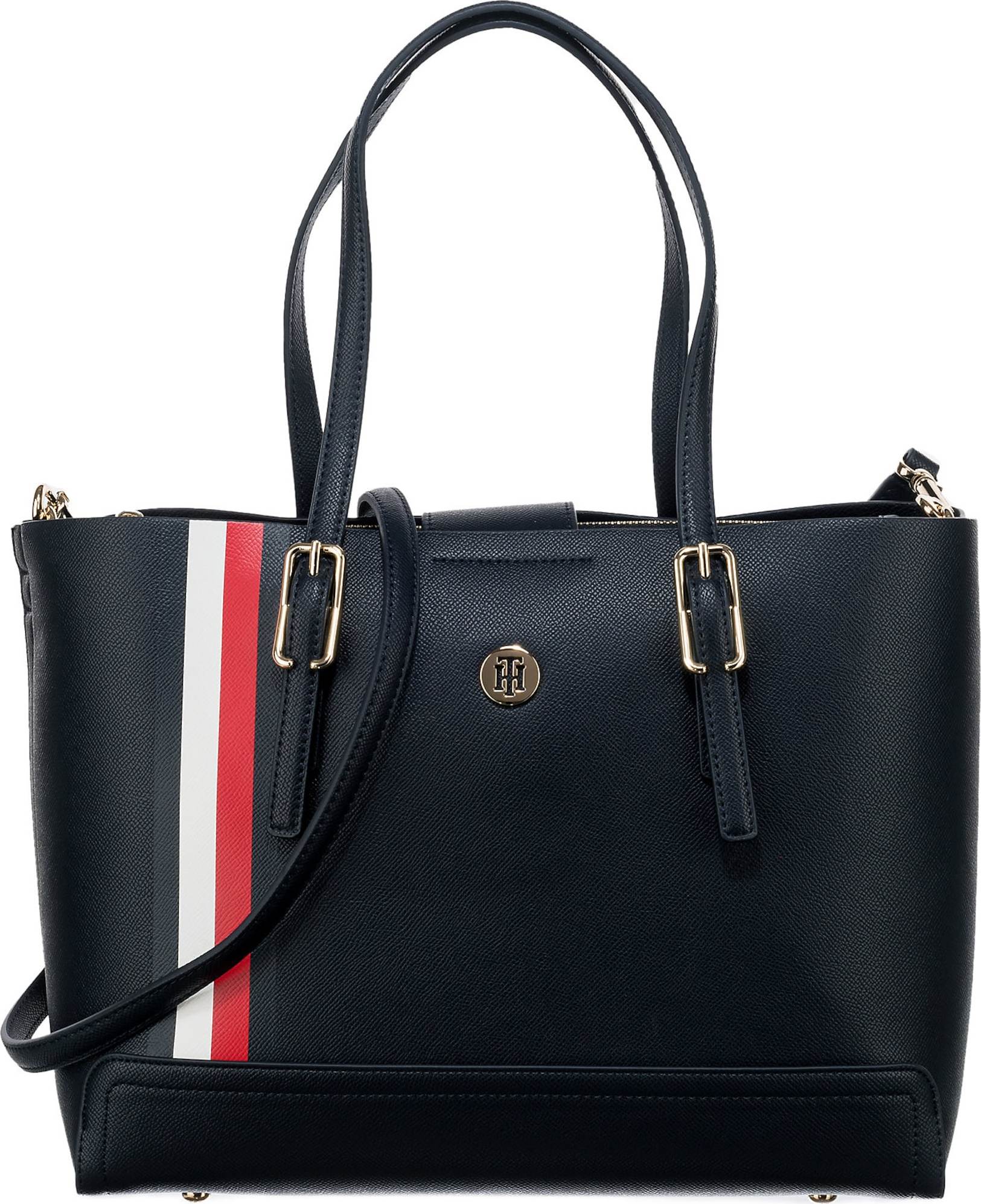 TOMMY HILFIGER Shopper 'Honey Med' bílá / červená / námořnická modř / zlatá