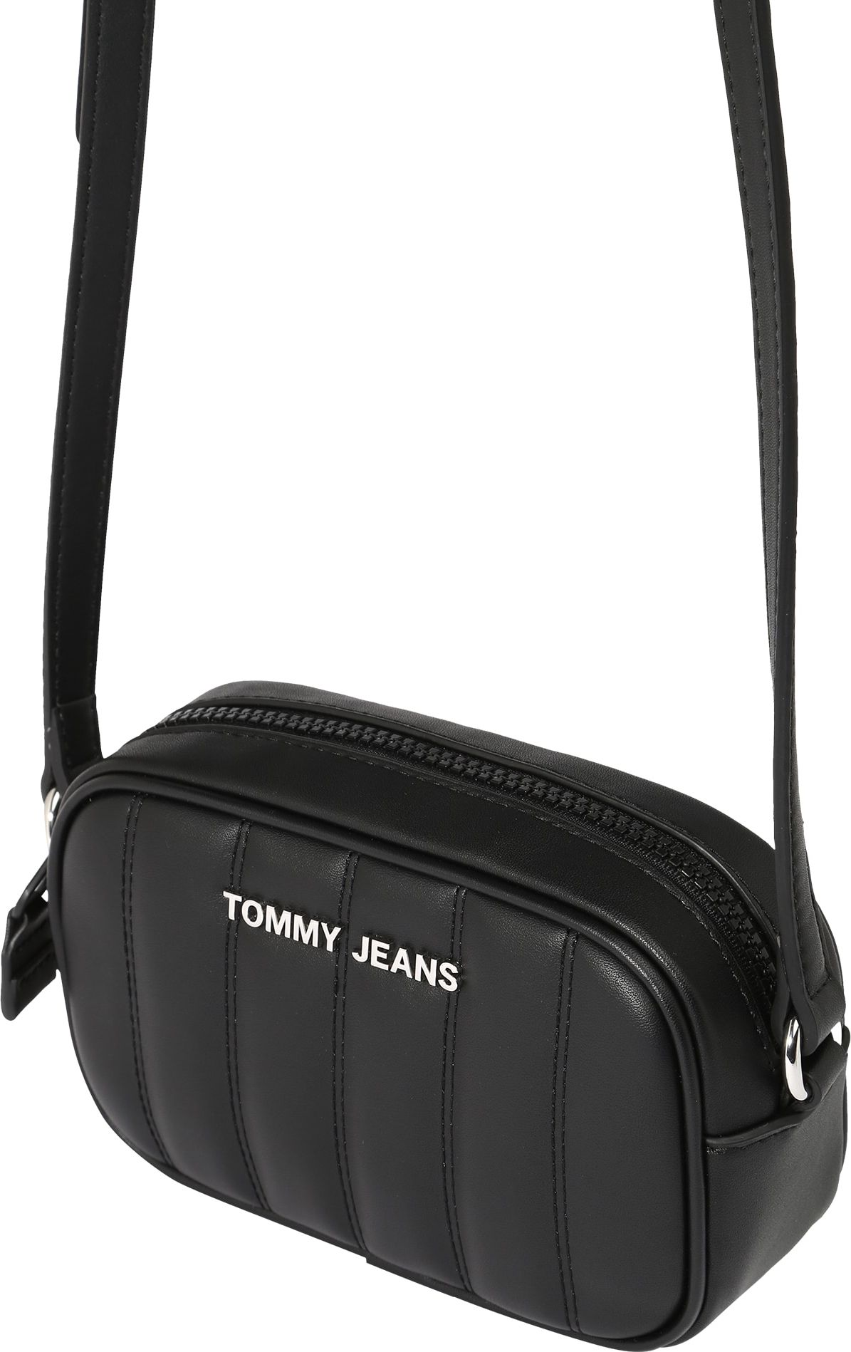 Tommy Jeans Taška přes rameno černá / stříbrná