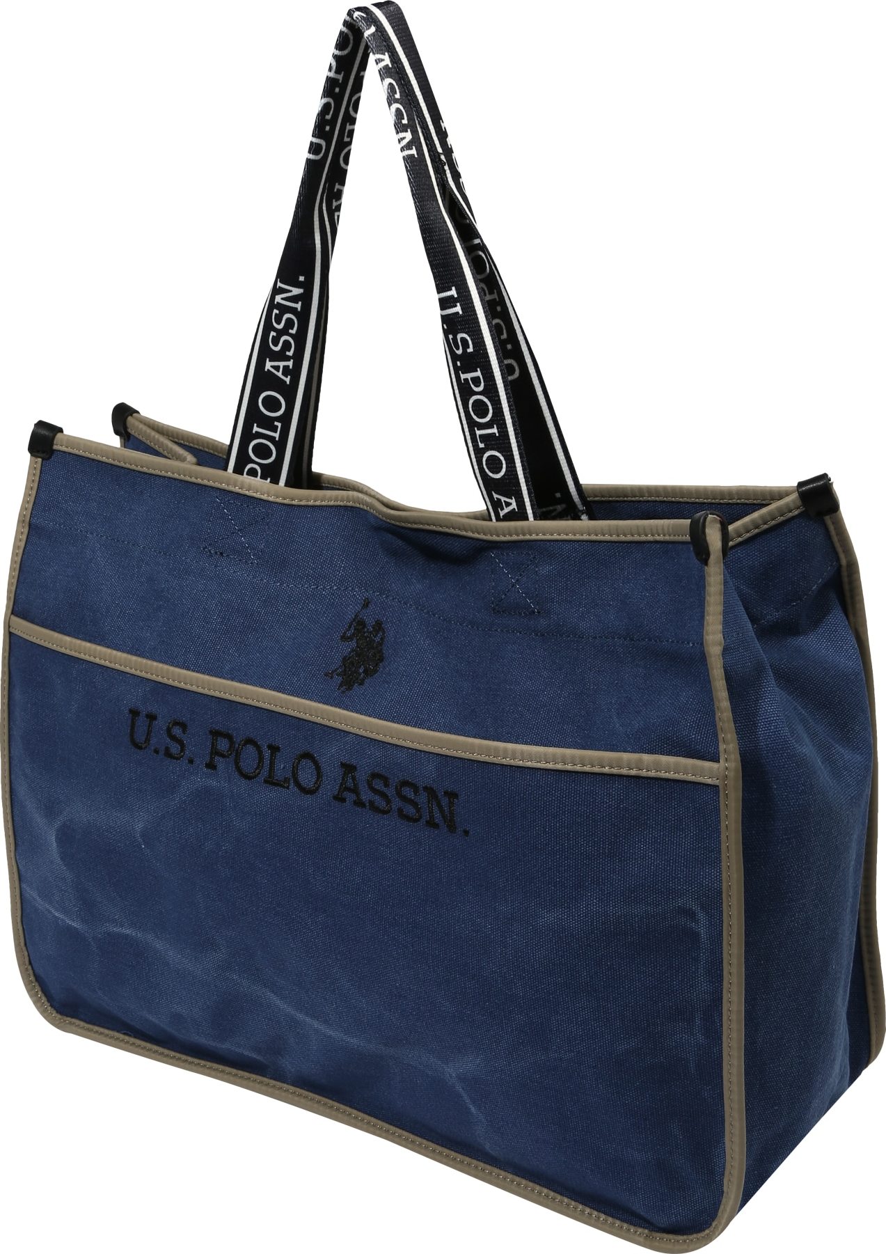 U.S. POLO ASSN. Nákupní taška 'Halifax' modrá džínovina / kámen / černá