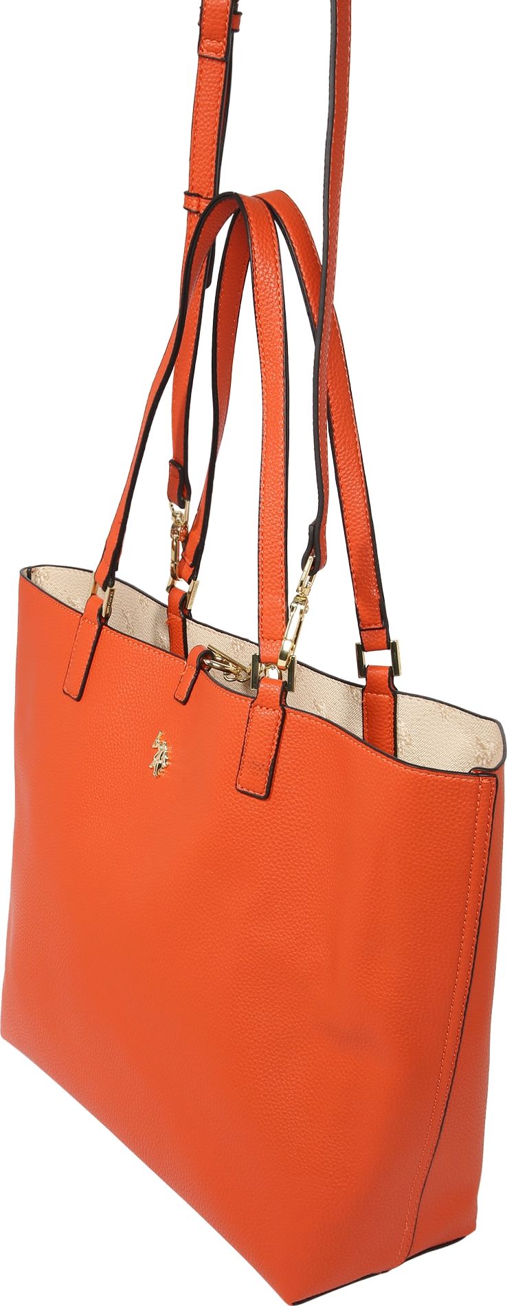U.S. POLO ASSN. Nákupní taška 'Malibu' oranžová / béžová