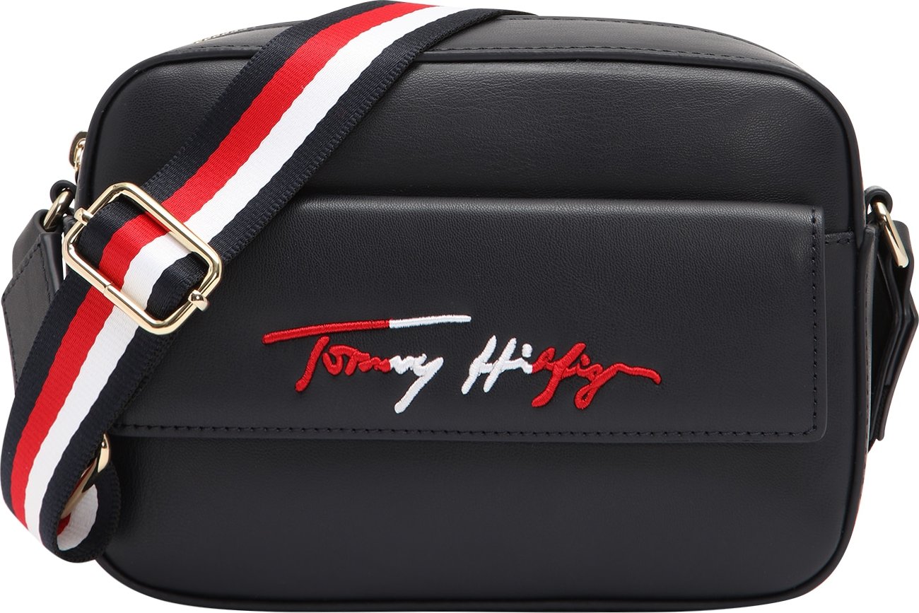 TOMMY HILFIGER Taška přes rameno bílá / noční modrá / zlatá / červená