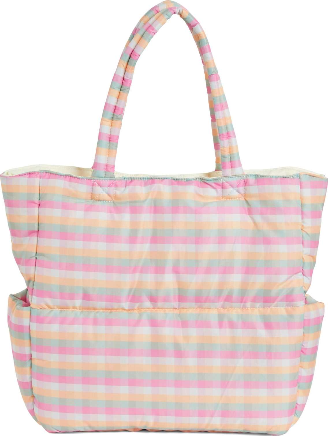 VILA Nákupní taška 'CHARLOT' růžová / bílá / pastelově oranžová / pastelově zelená