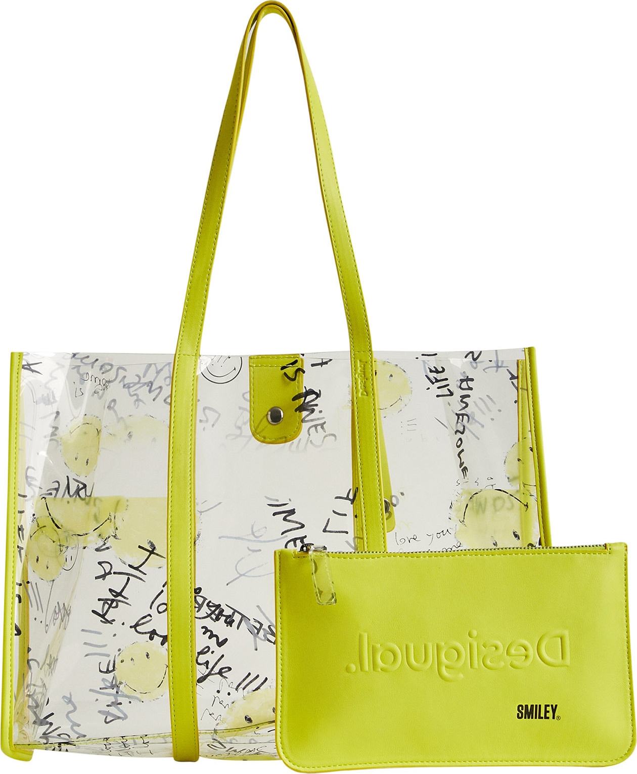 Desigual Nákupní taška 'SMILEY HANOVER' žlutá / průhledná