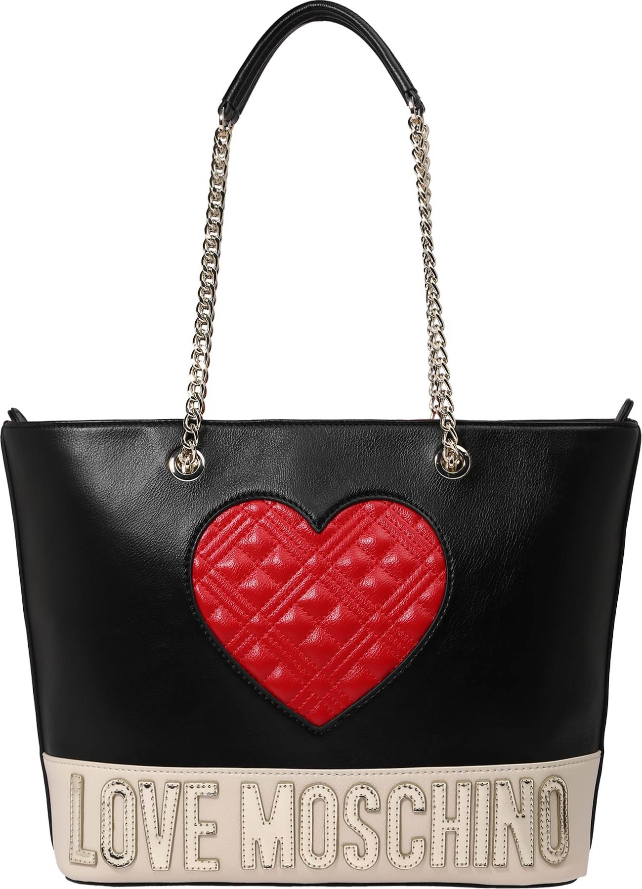 Love Moschino Nákupní taška černá / červená / krémová / zlatá