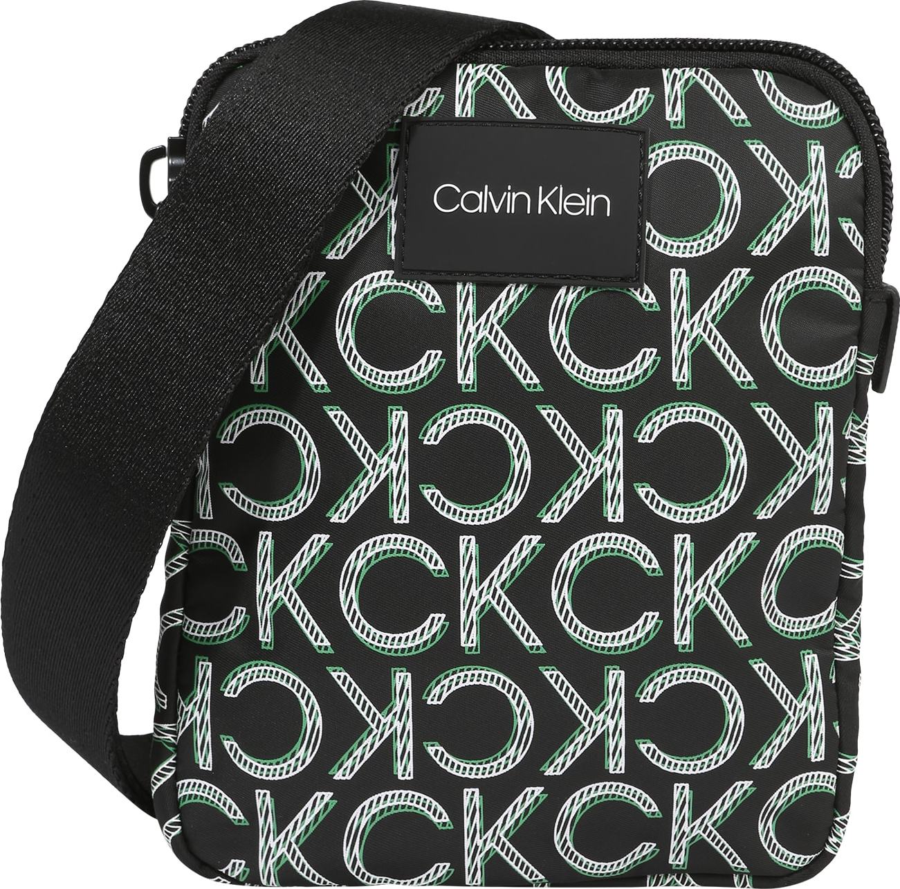 Calvin Klein Taška přes rameno bílá / černá / světle zelená