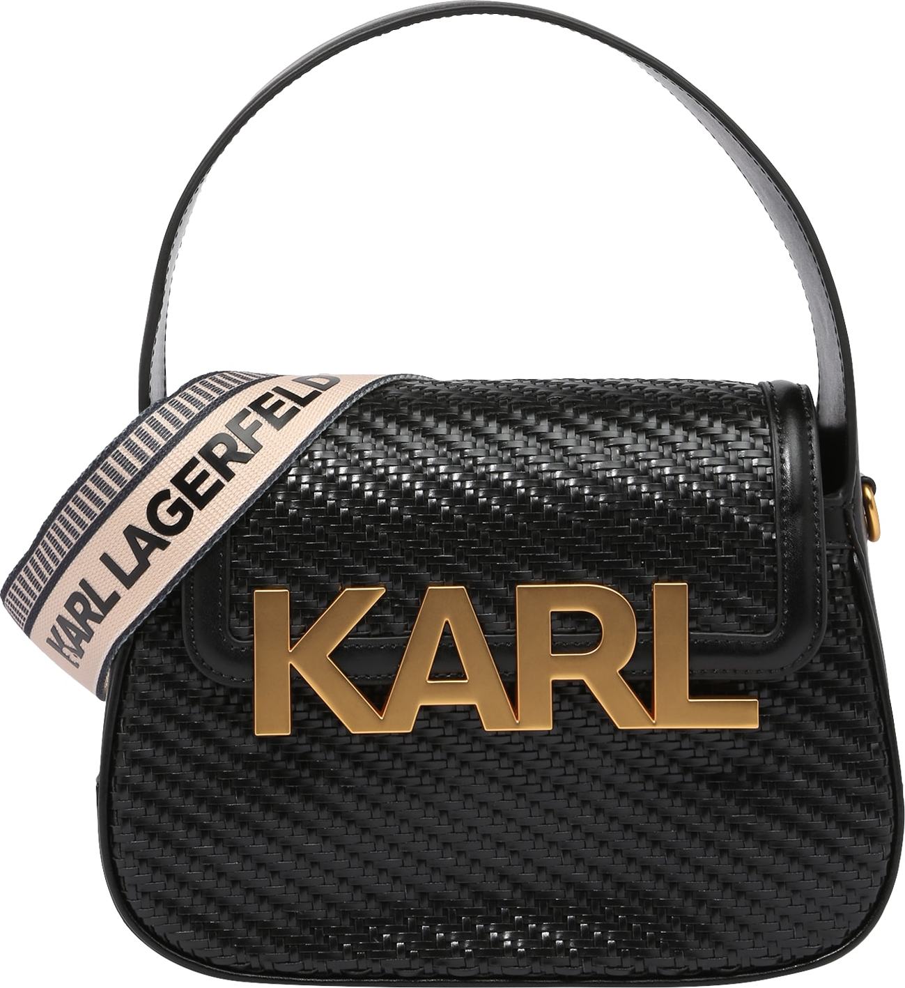Karl Lagerfeld Kabelka 'K/Letters Woven' černá / zlatá