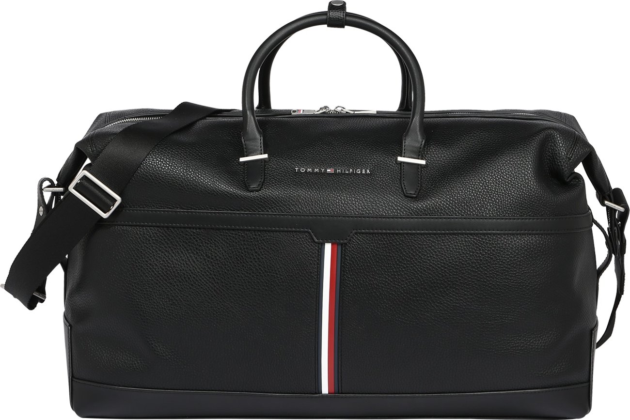 TOMMY HILFIGER Taška Weekender černá / bílá / červená / námořnická modř