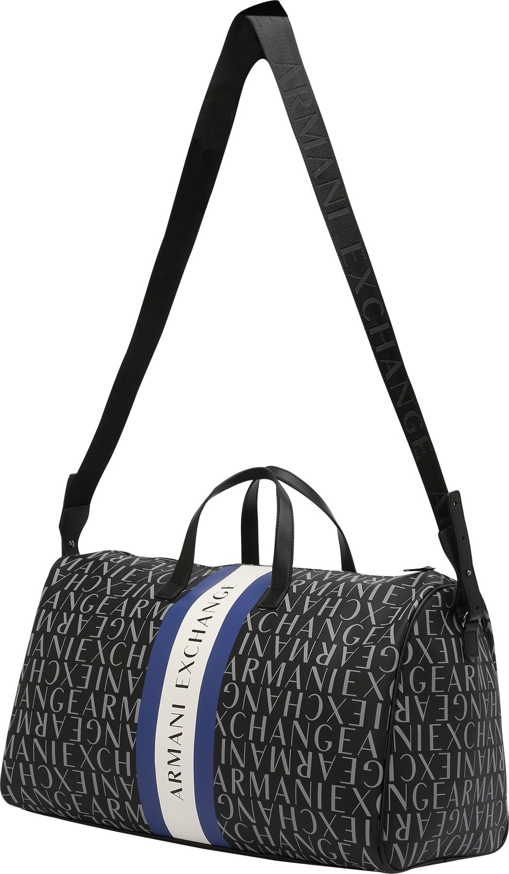 ARMANI EXCHANGE Cestovní taška černá / bílá / modrá