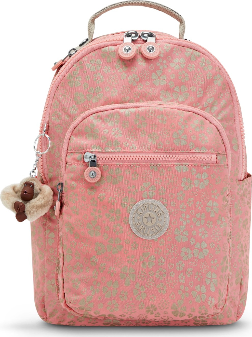 KIPLING Batoh 'SEOUL' pink / zlatá