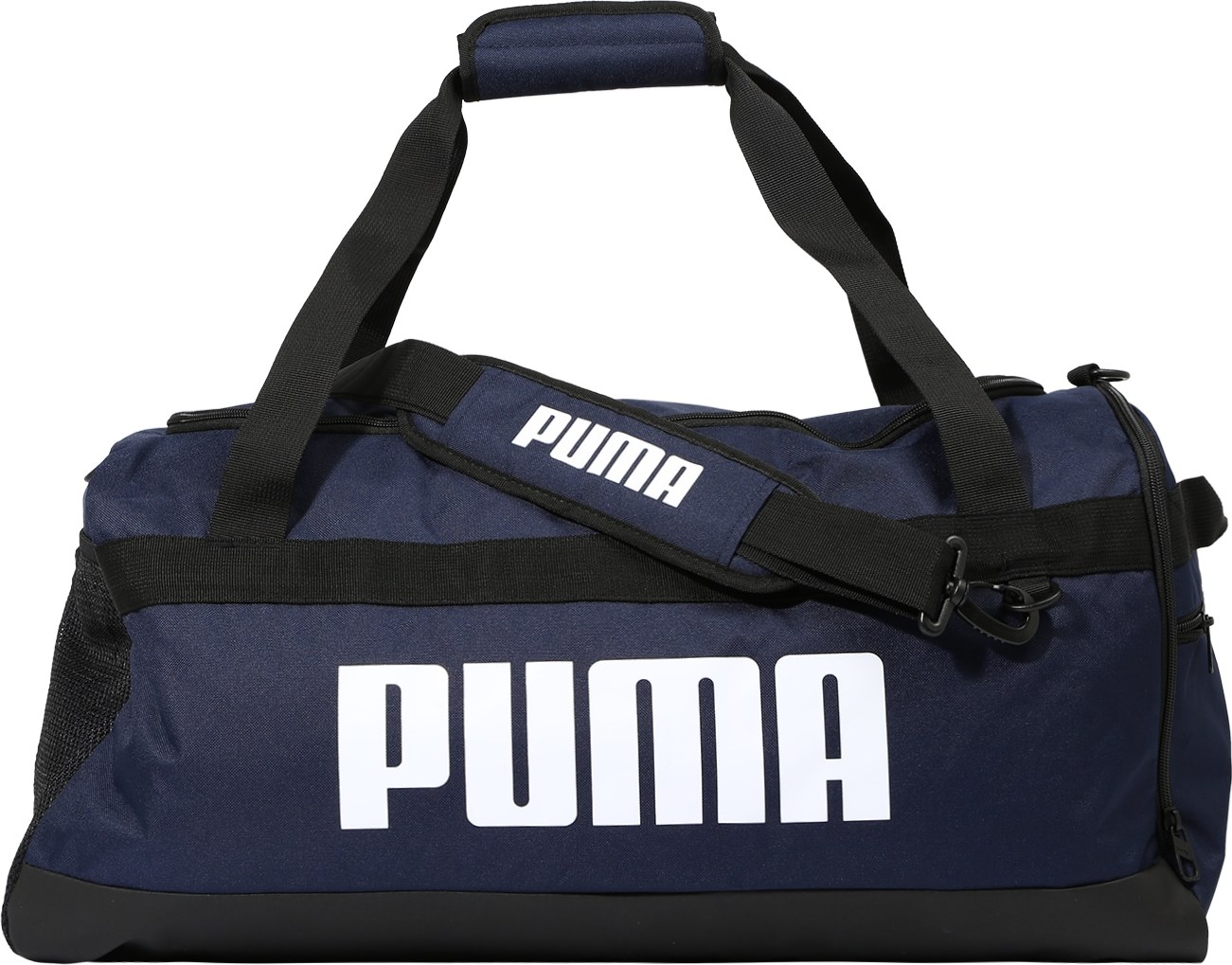 PUMA Sportovní taška černá / bílá / námořnická modř