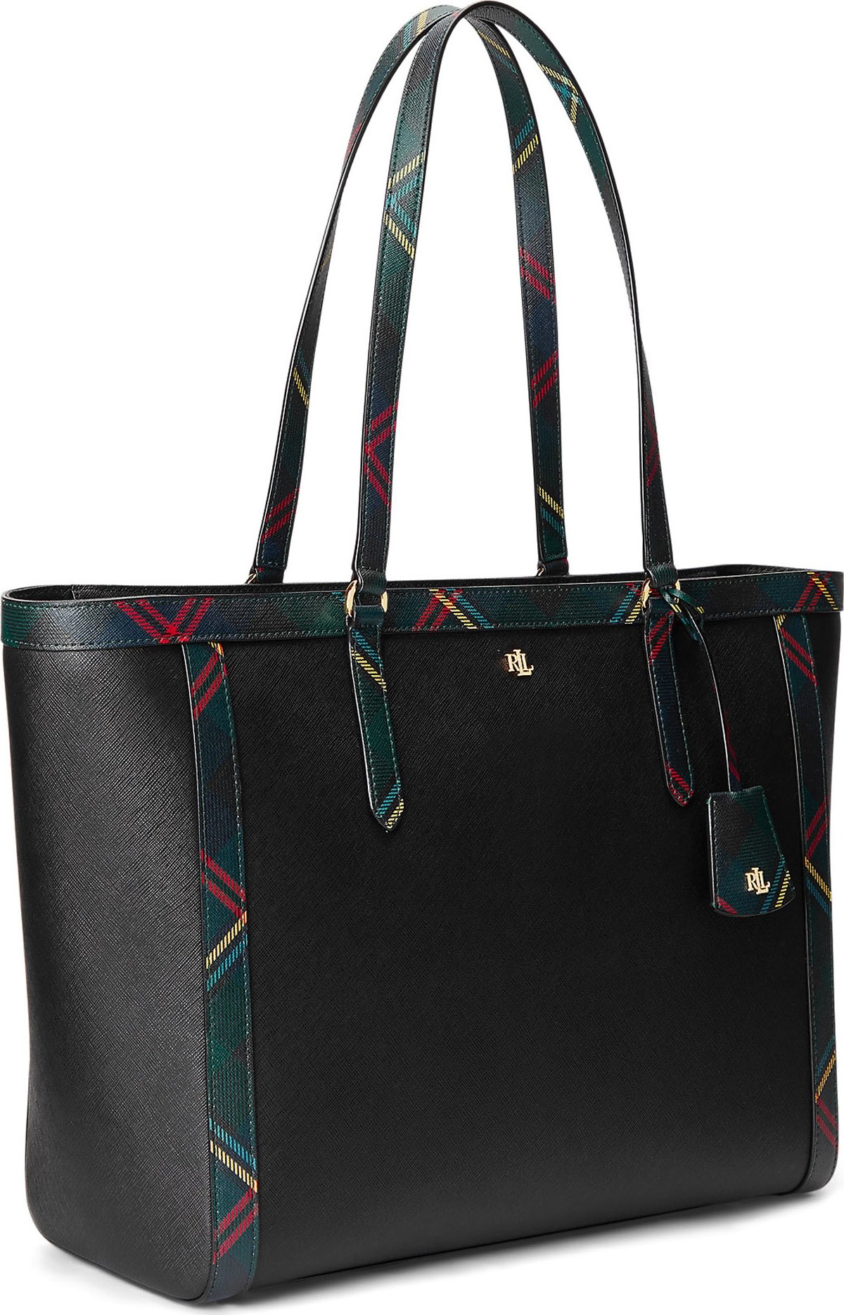 Lauren Ralph Lauren Nákupní taška černá / tmavě zelená / červená