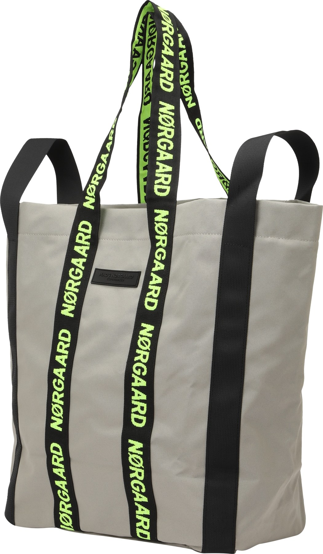MADS NORGAARD COPENHAGEN Nákupní taška 'Bel One' černá / světle šedá / svítivě zelená