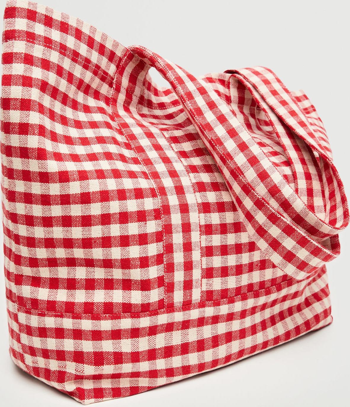 MANGO Nákupní taška 'CANNES' červená / bílá