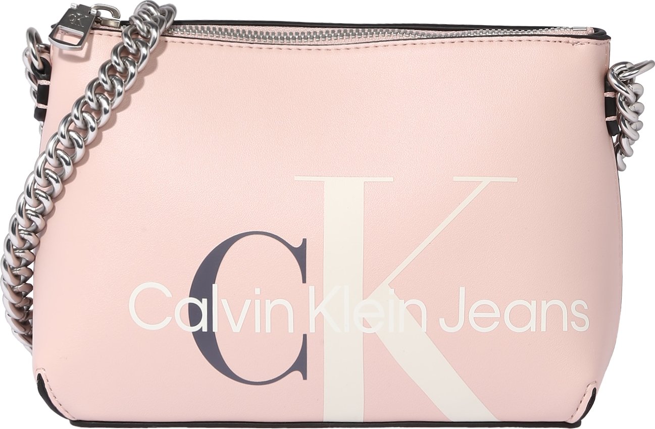 Calvin Klein Jeans Taška přes rameno tmavě šedá / růžová / bílá