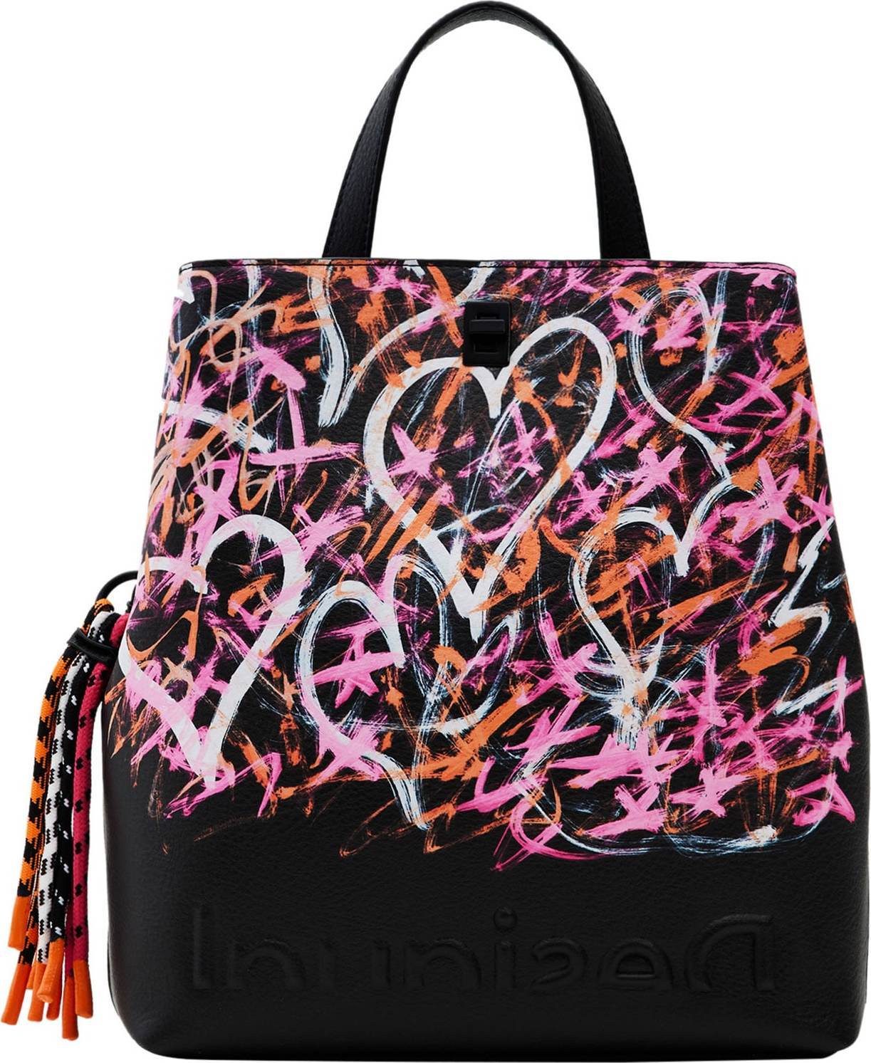 Desigual Kabelka pastelová modrá / oranžová / pink / černá