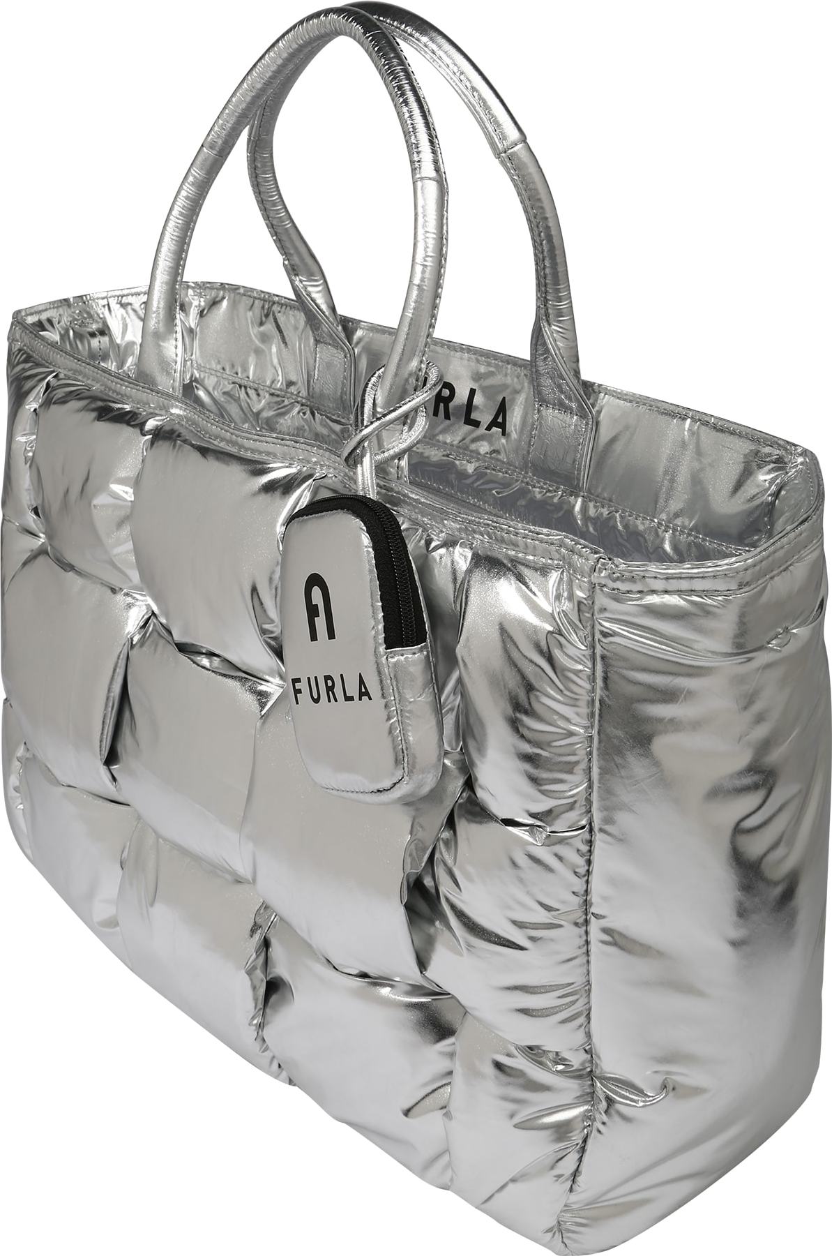 FURLA Nákupní taška 'OPPORTUNITY' černá / stříbrná