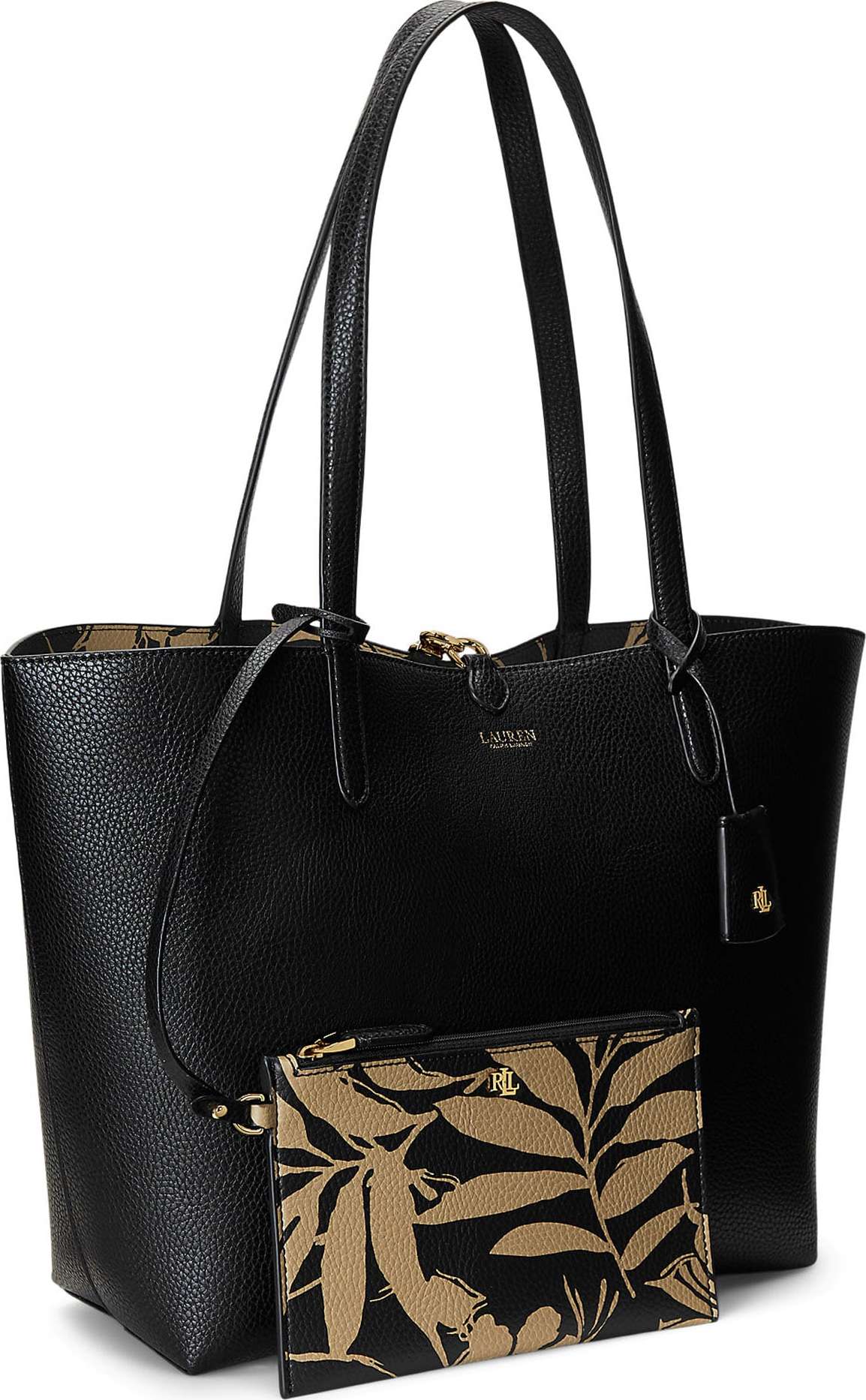 Lauren Ralph Lauren Nákupní taška světle béžová / černá