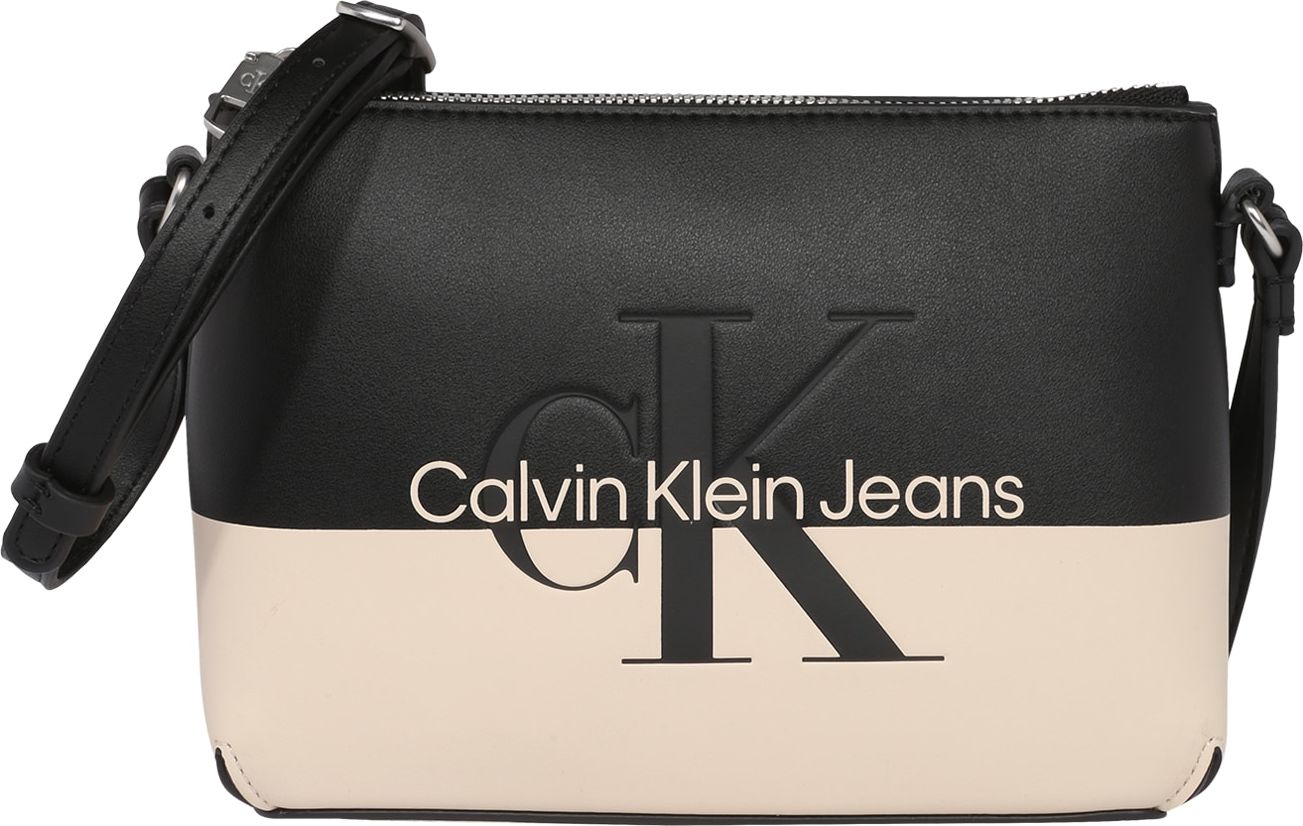 Calvin Klein Jeans Taška přes rameno béžová / černá