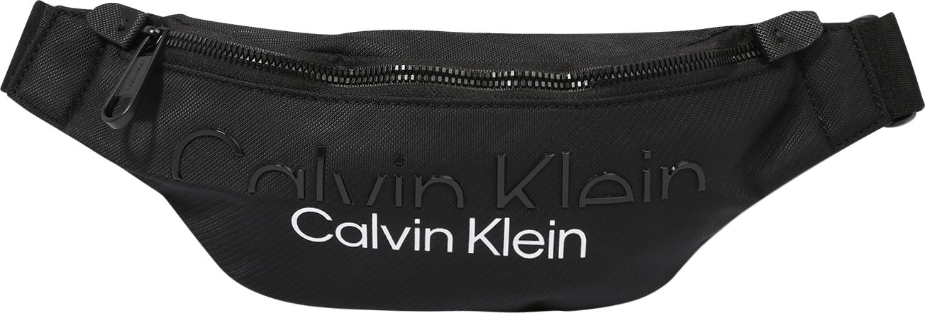 Calvin Klein Ledvinka černá / bílá