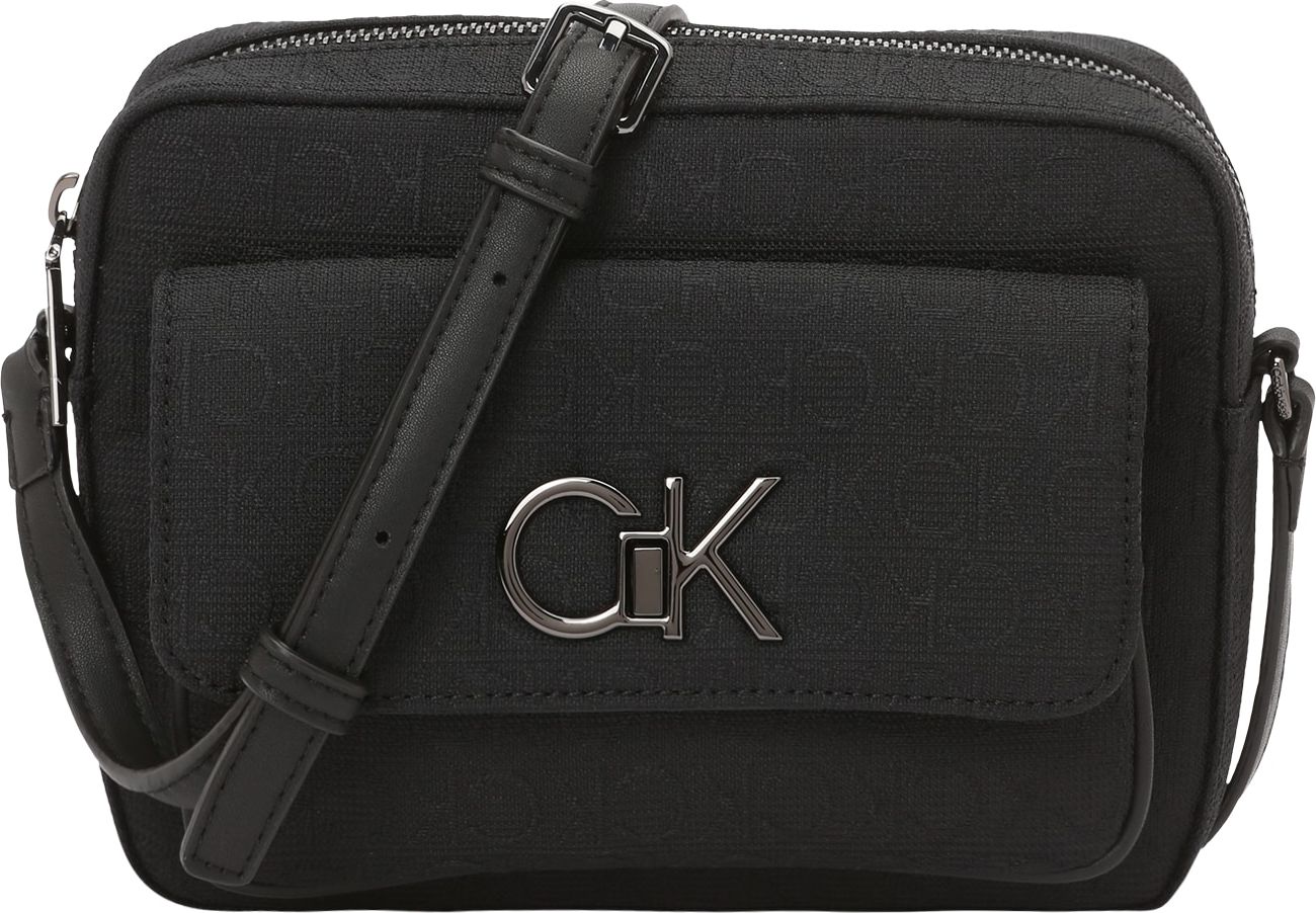 Calvin Klein Taška přes rameno stříbrně šedá / černá