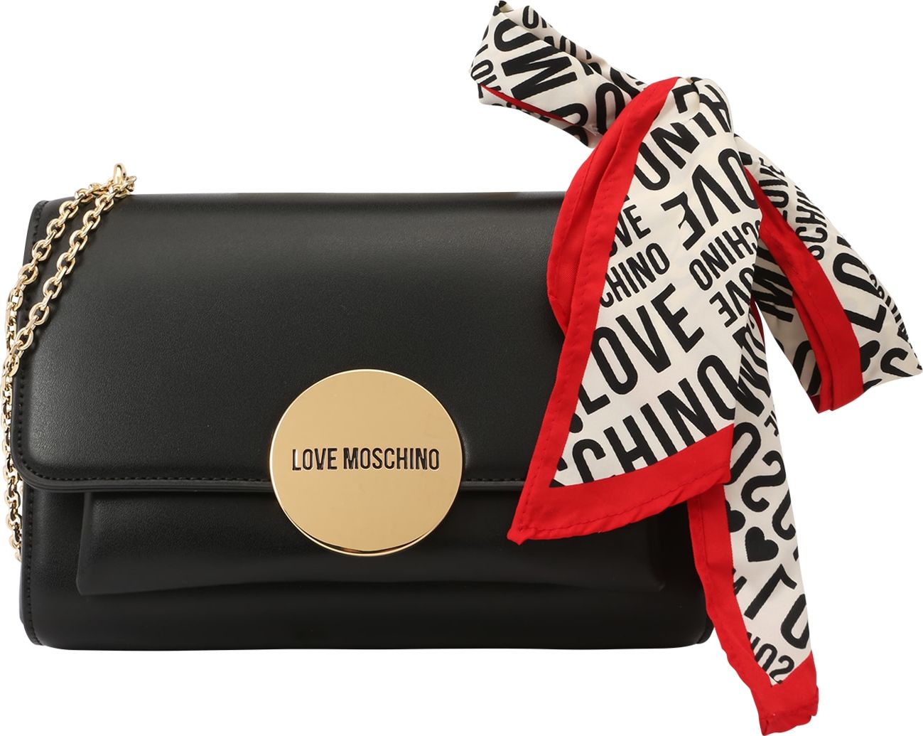 Love Moschino Taška přes rameno krémová / zlatá / červená / černá