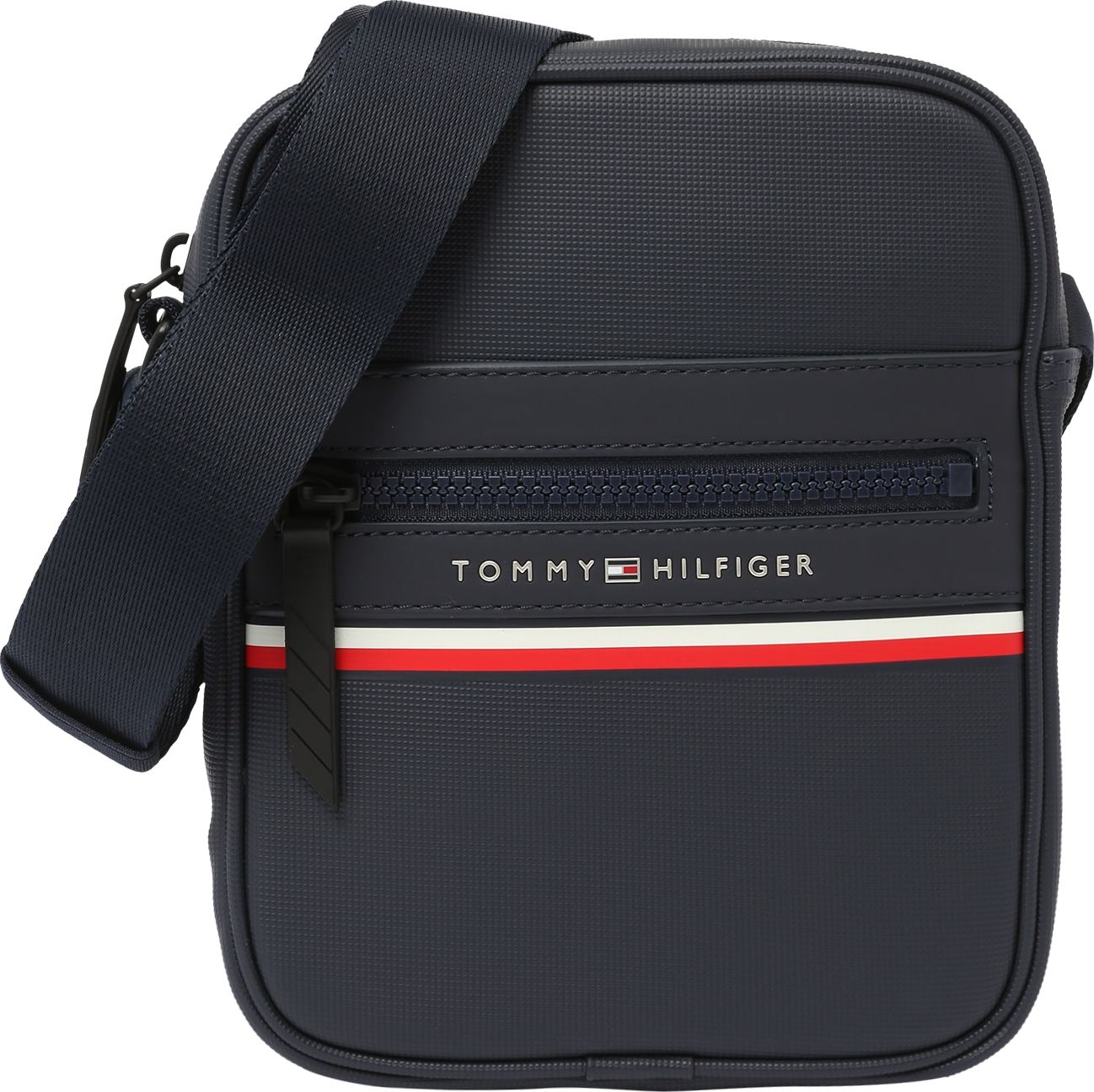 TOMMY HILFIGER Taška přes rameno námořnická modř / stříbrně šedá / jasně červená / bílá