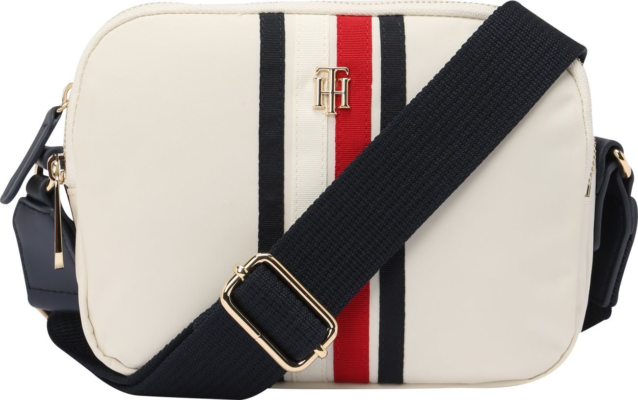 TOMMY HILFIGER Taška přes rameno 'Poppy' slonová kost / noční modrá / červená / bílá