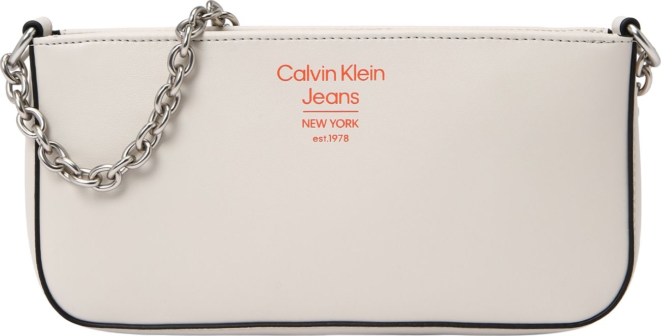 Calvin Klein Jeans Taška přes rameno jasně oranžová / offwhite
