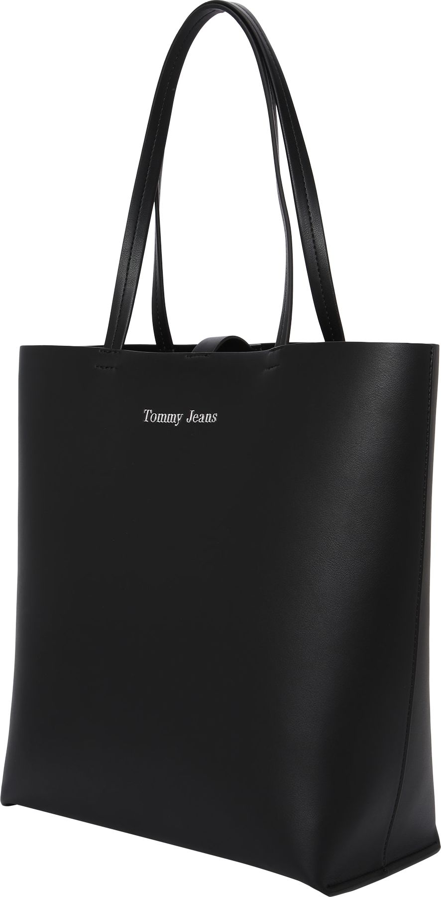 Tommy Jeans Nákupní taška 'NORTH SOUTH' černá / stříbrná