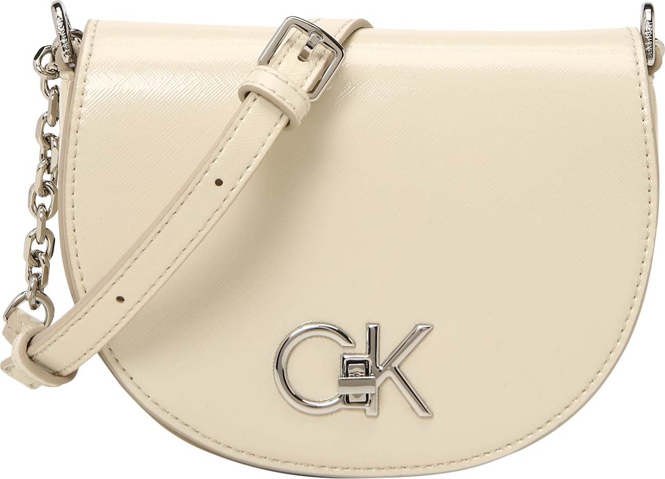 Calvin Klein Taška přes rameno béžová / stříbrná