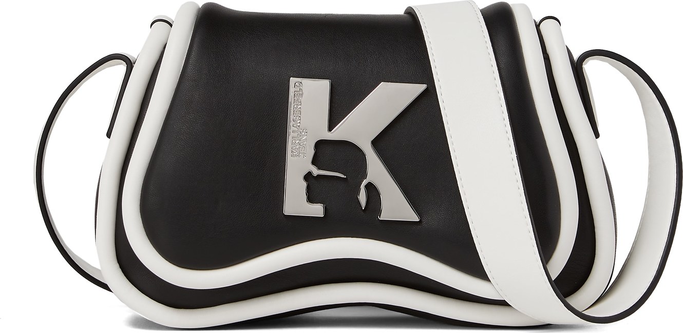 Karl Lagerfeld Taška přes rameno černá / bílá