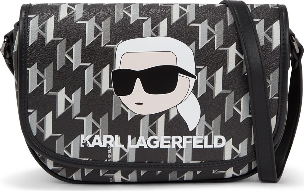 Karl Lagerfeld Taška přes rameno šedá / černá / bílá