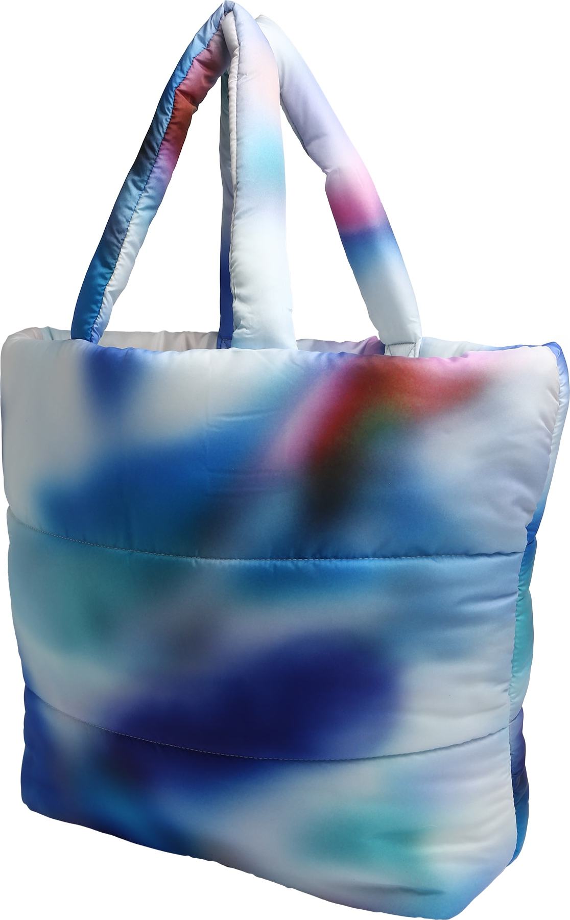 WEEKDAY Nákupní taška 'Haley' modrá / světlemodrá / lososová / bílá
