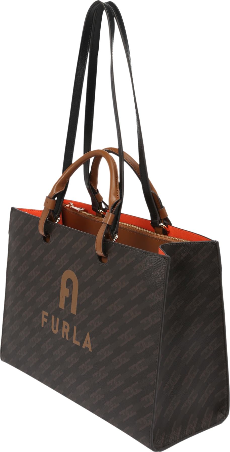 FURLA Nákupní taška 'VARSITY' hnědá / kaštanově hnědá / tmavě hnědá