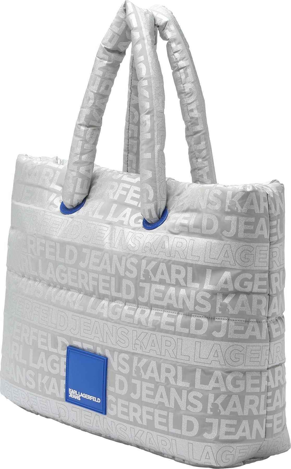KARL LAGERFELD JEANS Nákupní taška modrá / šedá / stříbrná